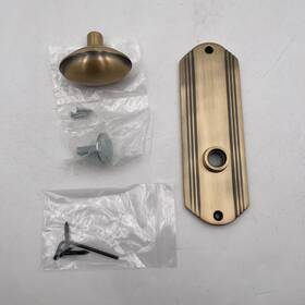 Nostalgic Warehouse 640697063188 Deco Plate Homestead Knob Single Dummy Antique Brass