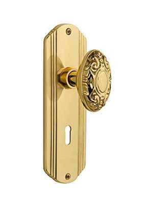 Nostalgic Warehouse 640697064567 Deco Plate With Keyhole Victorian Knob Mortise - 2.25 Inch Un Nostalgic Warehouse 640697064567 Deco Plate With Keyhole Victorian Knob Mortise - 2.25 Inch Un