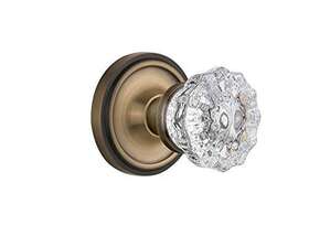 Nostalgic Warehouse 640697133300 713330 Classic Rosette With Crystal Glass Door Knob Priv
