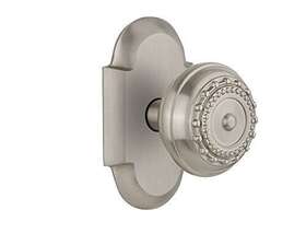 Nostalgic Warehouse 640697146355 Cottage Plate With Meadows Door Knob Privacy - 2.75 Inch Sati