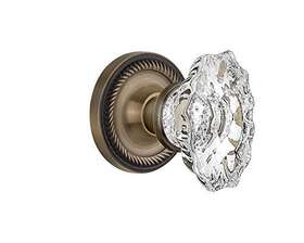 Nostalgic Warehouse 640697175935 Rope Rosette With Chateau Knob Privacy - 2.75 Inch Antique