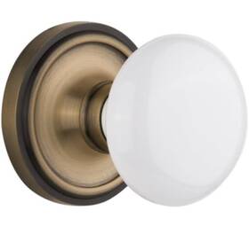 702204 Nostalgic Warehouse Clawhi Prv 238 Nk Vintage White Porcelain - Brass