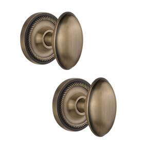 702557 Nostalgic Warehouse Rope Rosette Mortise-lock Set With Round Brass Knobs