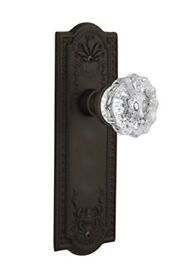 704307 Nostalgic Warehouse Meadows Plate With Crystal Glass Knob Passage