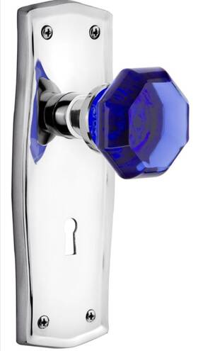 723021 Nostalgic Warehouse 704581 Bright Chrome Prairie Plate Dummy Waldorf Cobalt Door Knob