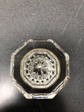 704838 Nostalgic Warehouse Vintage Luxe Waldorf Crystal Dummy Knob And Rose - Antique Brass