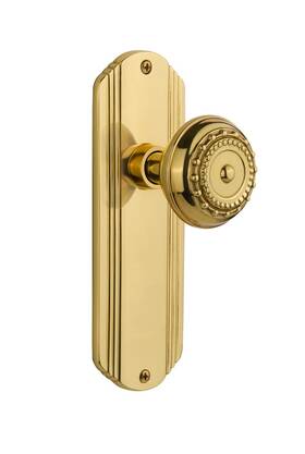 Privacy-2.375 Nostalgic Warehouse 705546 Deco Plate With Meadows Knob Inch Polished Brass