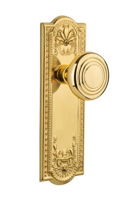 707174 Nostalgic Warehouse Meadows Plate With Deco Knob Single Dummy Unlacquered Brass