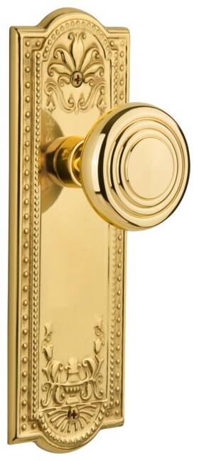 707198 Nostalgic Warehouse Meadec Prv 238 Nk Vintage Art Deco Solid - Brass