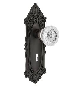 707918 Nostalgic Warehouse Victorian Plate With Keyhole And Interior Crystal Door Knob