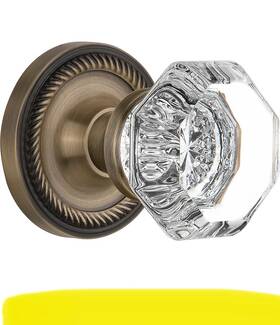 709723 Nostalgic Warehouse Rope Rosette Waldorf Crystal Door Knob