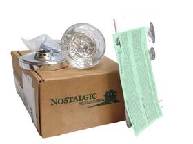 712298 Nostalgic Warehouse Bright Chrome Classic Rosette Single Dummy Round Glass Knob