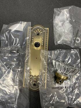 713733 Nostalgic Warehouse Vintage Chateau Fluted Crystal Single Dummy Knob With Meadows Botanical Back Pla