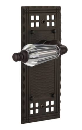 714419 Nostalgic Warehouse Craftsman Plate Privacy Door Fleur Lever Oil Rubbed Bronze
