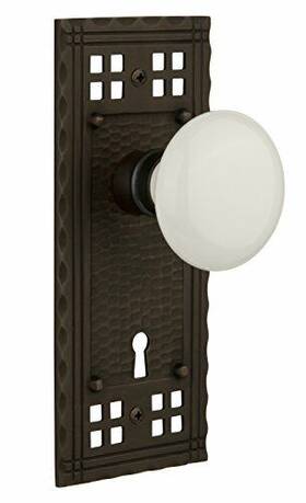 715772 Nostalgic Warehouse Craftsman Plate With Keyhole White Porcelain Knob Mortise