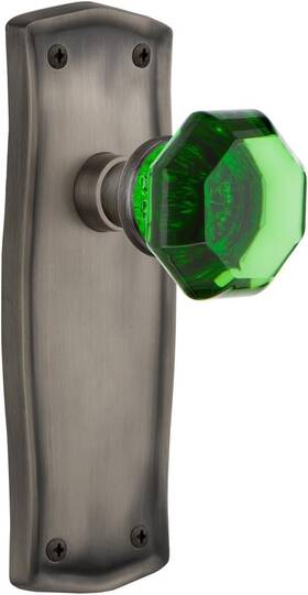 724898 Nostalgic Warehouse Prairie Plate Privacy 2.375 Emerald Door Knob Antique Pewter