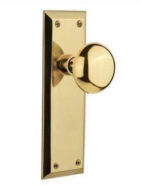 733148 Nostalgic Warehouse Ny New York Style Solid Unlacquered Brass Door Knob Hardware