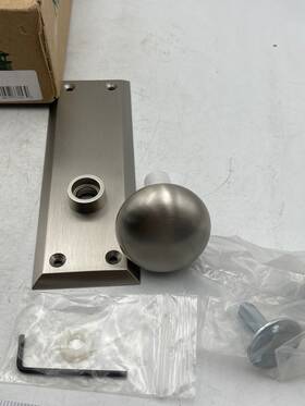 733153 Nostalgic Warehouse New York Knob Plate Satin Nickel Single Dummy Door