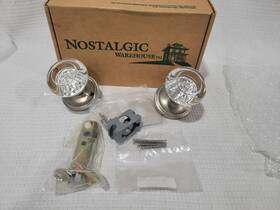 750097 Nostalgic Warehouse Passage Knob Set Crystal Egg Dart Missing Spindle
