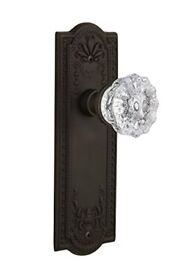 Nostalgic Warehouse Meadows Plate With Crystal Glass Knob Privacy 2.75inch