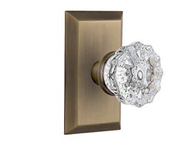 Nostalgic Warehouse Studio Plate With Crystal Glass Knob Passage 2.375inch