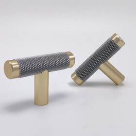 Ntresbonne B0b856q39f 10 Pack 2 Inch Barrel Cabinet T Knob Gold And Grey Cupboard Aluminum