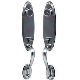 Nu-set 715590401815 Madrid Series Basic Satin Chrome Nickel Front Entry And Dummy Handleset For D