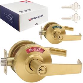 Oakmoore 612461719546 Heavy Duty Indicator Lever Lock In Gold Keyed Entry For Restaurants Gyms