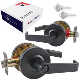 Oakmoore 634855700138 Commercial Door Handle Black - Grade 2 Lockset Lever Schools Offices I