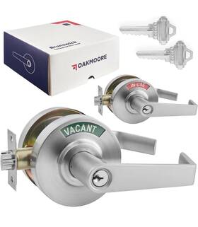 Oakmoore 643781300046 Keyed Entry Commercial Door Handle Heavy Duty Locks Indicator Locking Occupied