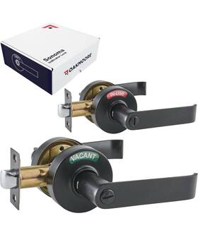 Son-ind-blk-1 Oakmoore Commercial Privacy Indicator Lever Lock With Inuse Or Vacant - Black