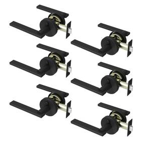 Okun 810165451124 Valli 6-pack Matte Black Privacy Door Levers Push Button Lock Reversible