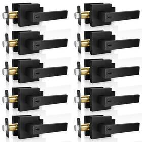 Chengxing-0005us Onateel 10pack Modern Black Door Handles Privacy Levers Knobs Interior H