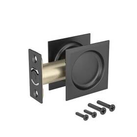 Onward 062703001906 2 7/16 Inch 62 Mm Matte Black Square Pocket Door Passage Pull