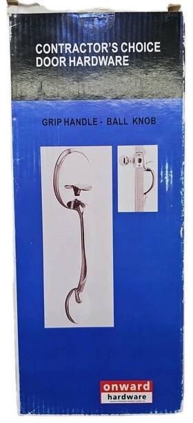 1200bb-ps-bc Onward Hardware Door Grip Handle/ball Knob Combo No Lock In Bright Brass Finish 98