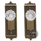 Open Box Grandeur Windsor Plate With Fontainebleau Crystal Knob In Vintage Brass