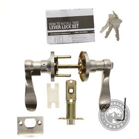 Open Box Probrico Wave Style Keyed Alike Entry Levers In Satin Nickel 5 Pack