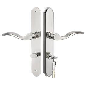 Orbivolta 607613848403 Flat Slot Storm Door Handle Complete Set Mortise Keyed Lever Mount Latch Wit