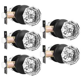 Dl-rstc3-cbk-fps-5pack Orger 5 Pack Passage Crystal Door Knobs Keyless Non-locking Interior Handles