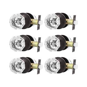 Dl-rstc3-corb-fbk-6pack Orger 6 Pack Glass Door Knobs With Oil Rubbed Bronze Rosette Bath/bed K