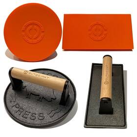 Outdo.mxt Sk-t-1003 Cast Iron 7 Inch And 8.5 X 4.3 Smash Burger Press Heavy Duty Smasher With