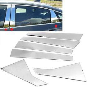 O-1838 Overun Signature 6pcs Stainless Steel Side Door Pillar Post Trim Compatible With 201