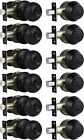 Pack Keyed Alike Entry Door Knobs And Single Cylinder Deadbolt Lock 6 Black