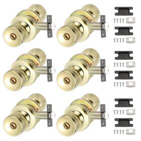 Ptf240527tt000004 Patikil Privacy Keyless Door Knobs Interior 6 Pack Round Zinc Alloy Bedroom