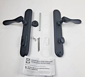 14e5mb00 Pella Hinged French Door Lh Active Handle Matte Black No Key Open Box