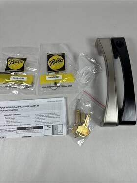 802v0105 Pella Black Exterior/satin Nickel Interior Handles For Sliding Door Ox With Key
