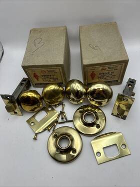 Dt6279-1 Penn 2 Sets Vintage Tubular Latch Set Old Knob Hardware Incomplete Read