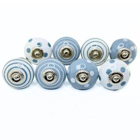 Perilla Home B085h88g1p Printed Ceramic Knobs For Cabinet Vintage Kitchen - Set Of 8