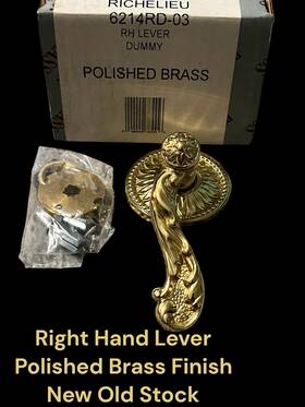 6214rd-03 Period Brass Richelieu Door Dummy Lever Polished Finish Nos