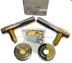 6301d-263 Period Brass Full Dummy Knurled Lever Set 6301d Two Toned Unique Heavy Duty Rare